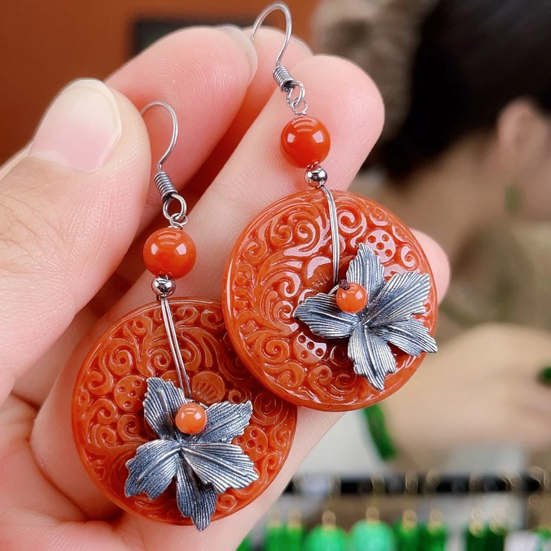 翡翠未镶嵌耳饰饰品