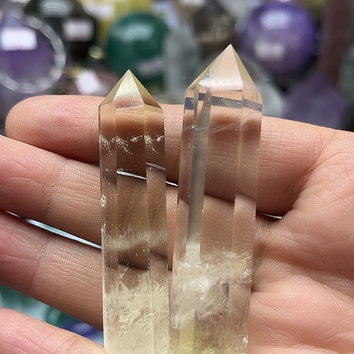 水晶珠宝半成品未镶嵌41克黄水晶柱