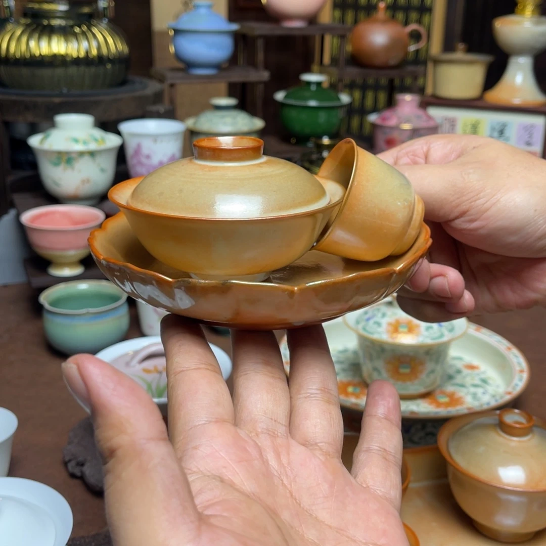 木***子素铭品瓷釉下彩茶具