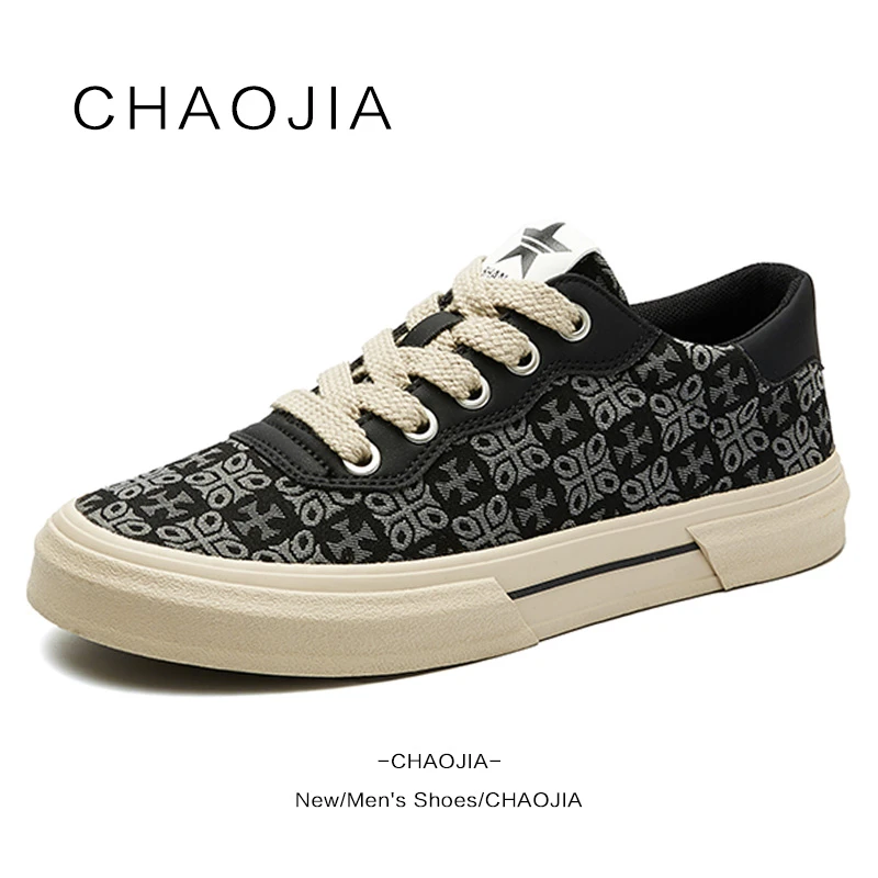 25138 春季新款男士帆布鞋潮流印花透气百搭帆布鞋舒适休闲鞋