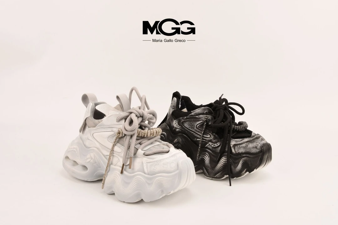 （MGG）-3105防磨胶粘防滑水钻系带小皮鞋老爹鞋松糕鞋低帮运动风