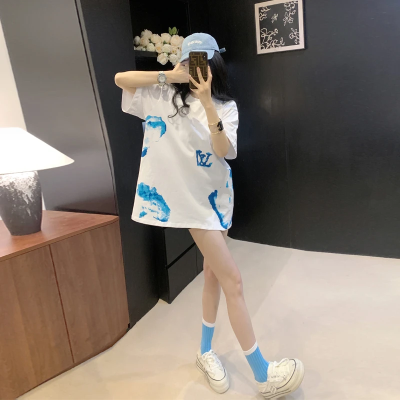 网红洋气炸街女装纯棉t恤短袖女款爆款2025新款夏季时髦气质上衣