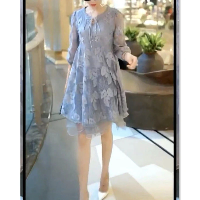 中年女装2025春季新款时尚显瘦舒适女士连衣裙中长款女裙40-50岁