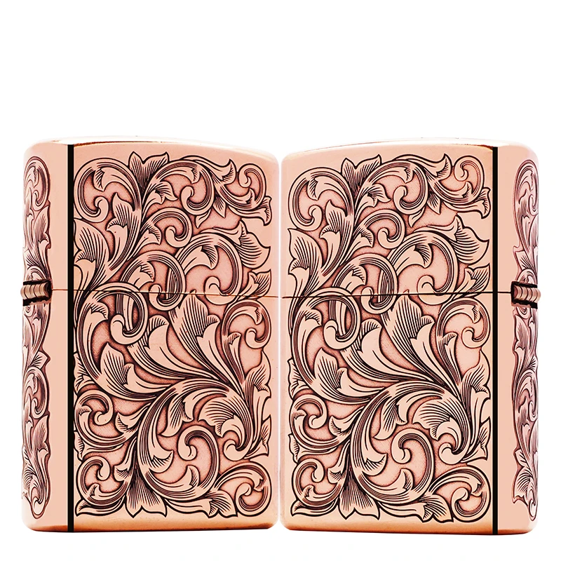 ZIPPO/之宝打火机紫铜套壳【大叶唐草】原装正品男士友节日礼DYJ1