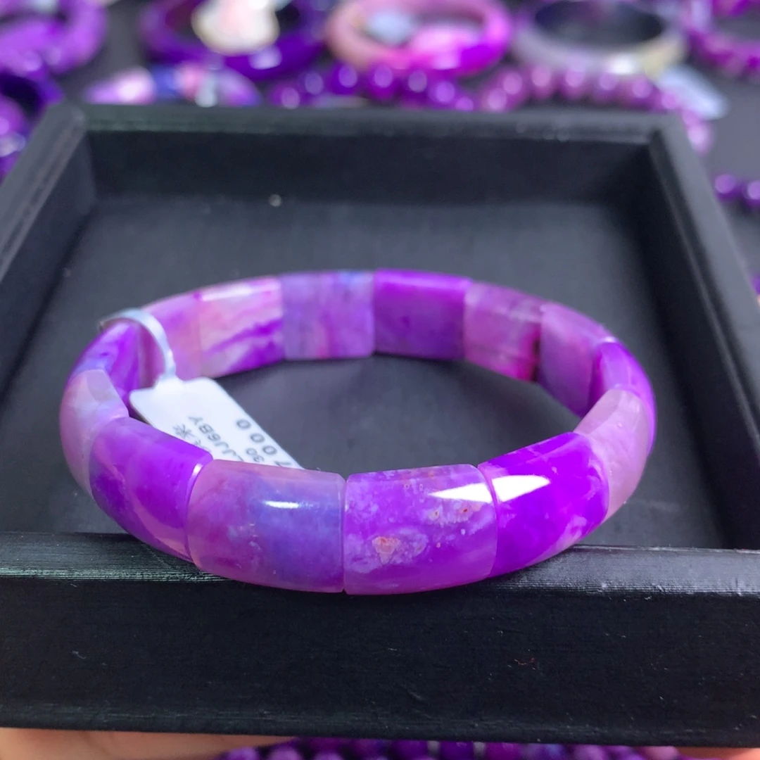 苏纪石（舒俱来）未镶嵌高冰果冻紫粉樱花手牌