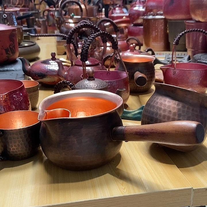 纯手工制作紫铜茶器