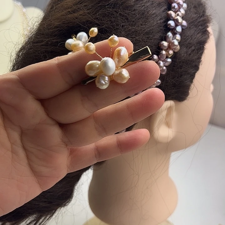 淡水珍珠未镶嵌发夹