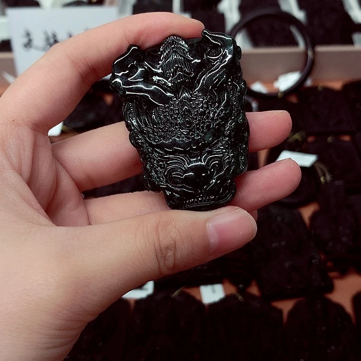 颈饰未镶嵌翡翠天然a货钢琴黑特色题材挂件