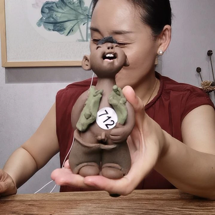 【****粗砂不规则羲娲娃系列作品撒尿站娃