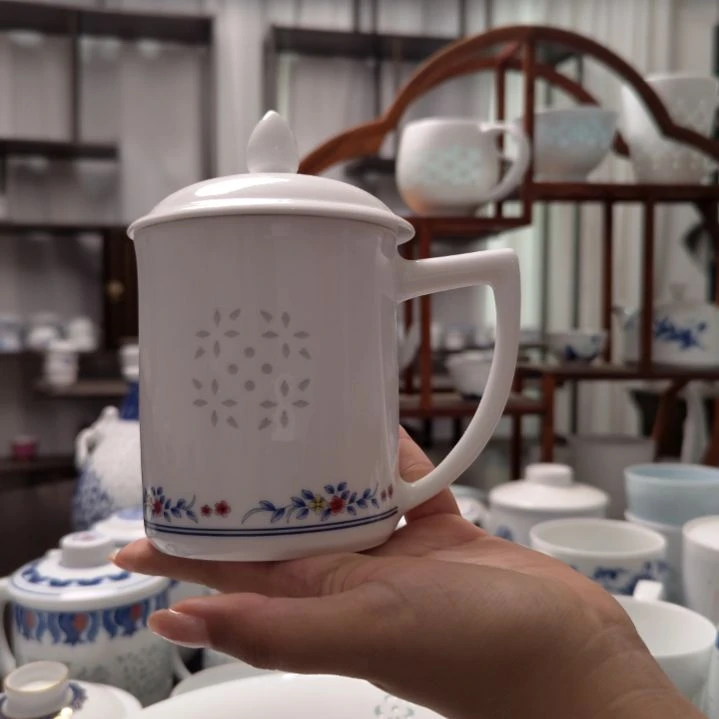 瓷花语办公杯两件套