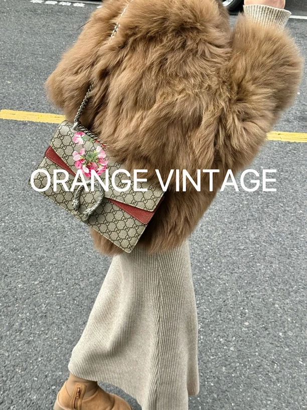 95新 GUCCI/古驰 Gucci 花卉酒神中号单肩包