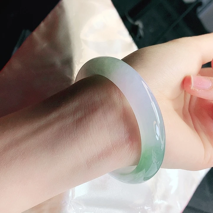 翡翠未镶嵌手镯缅甸天然a货翡翠手镯124号