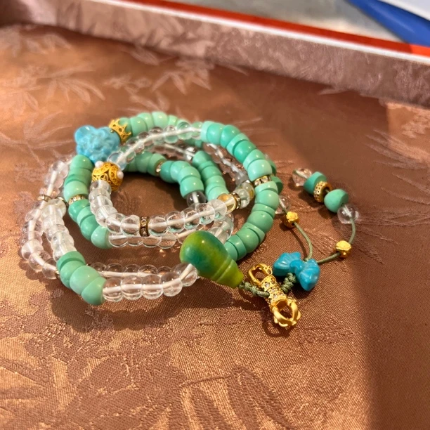 铜合金石英石项链 1156-白水大肠松松项链