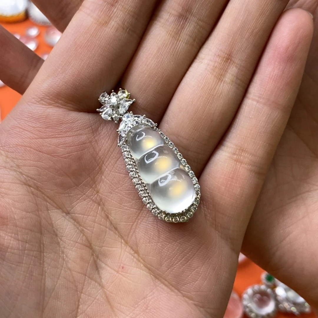 石英质玉黑钢豆子银S925镶嵌契*