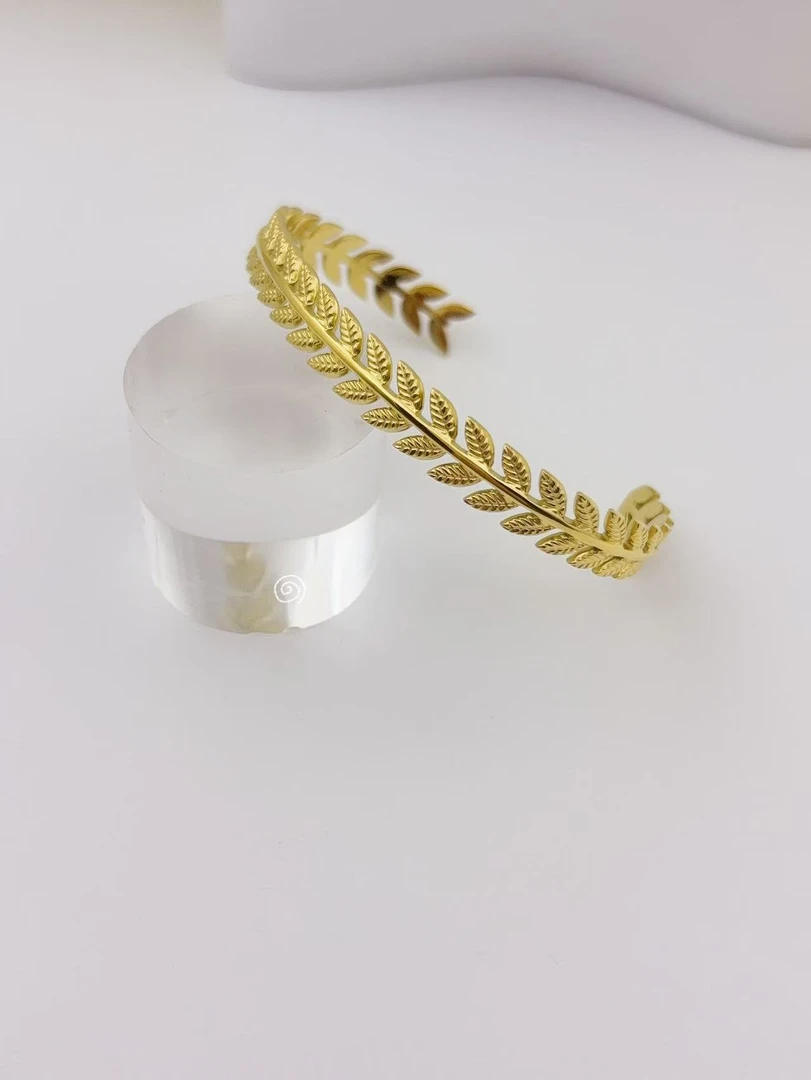 钛钢手镯 钛钢手镯戒指【Kiss娜】钛钢4243甜美精致麦穗开口手镯