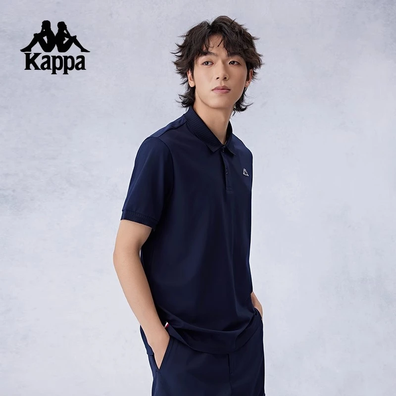 Kappa卡帕2025新款夏凉感短袖刺绣polo衫男运动复古t恤