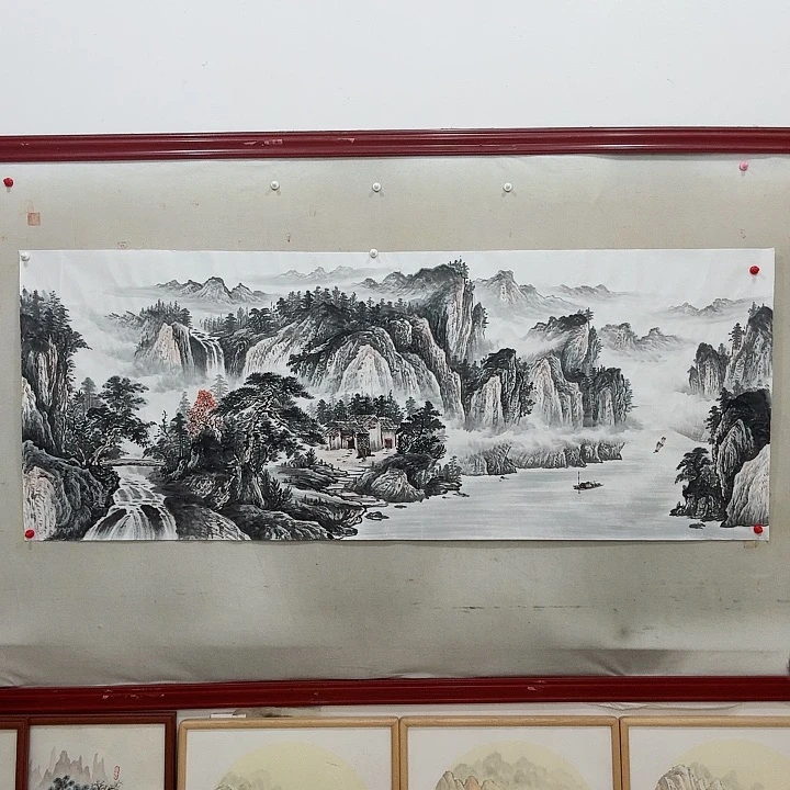 国画宇****】手绘作品云峰千里秀