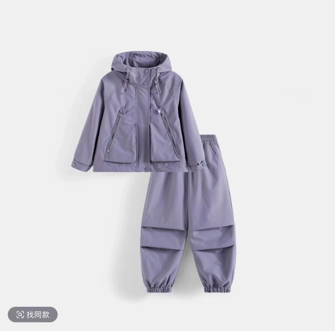 【现货】2024冬款上新女童冲锋衣防风洋气加绒加棉加厚套装XT8809