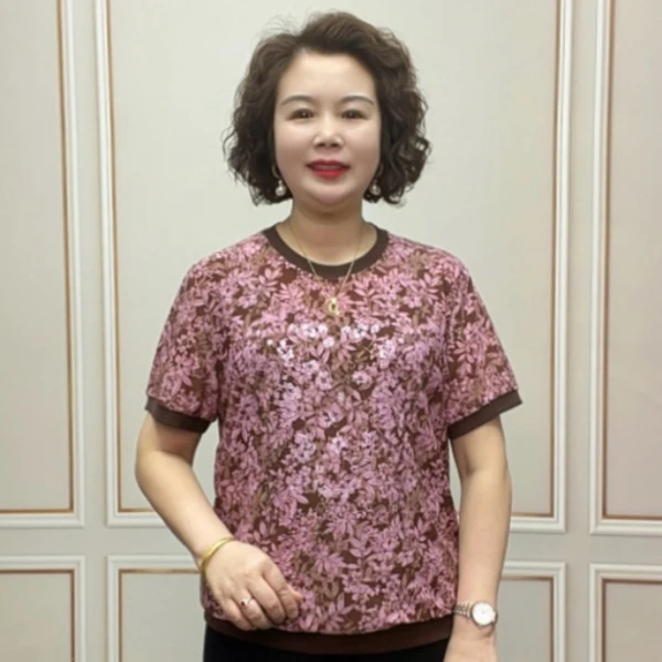 2025夏季时尚薄款短袖洋气休闲气质百搭减龄宽松显瘦女士妈妈装