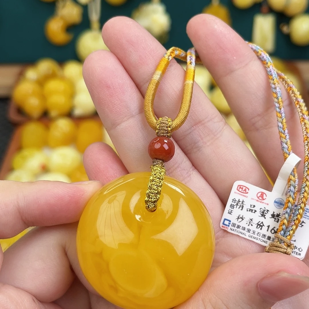 蜜蜡未镶嵌毛衣链蜜蜡