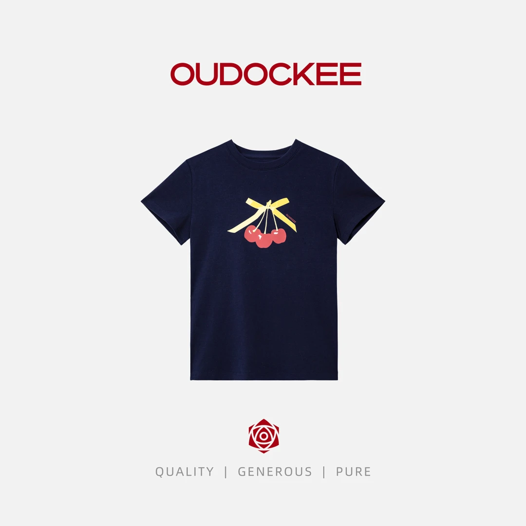 OUDOCKEE 鸥鸥【92棉】樱桃 T恤上衣短袖时尚韩版 T2502H301T