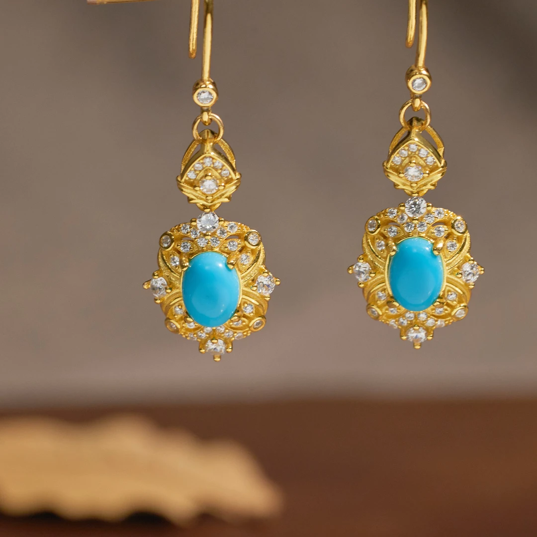 【歪歪】星芒*松石蛋面耳饰（多样性发）*N6665