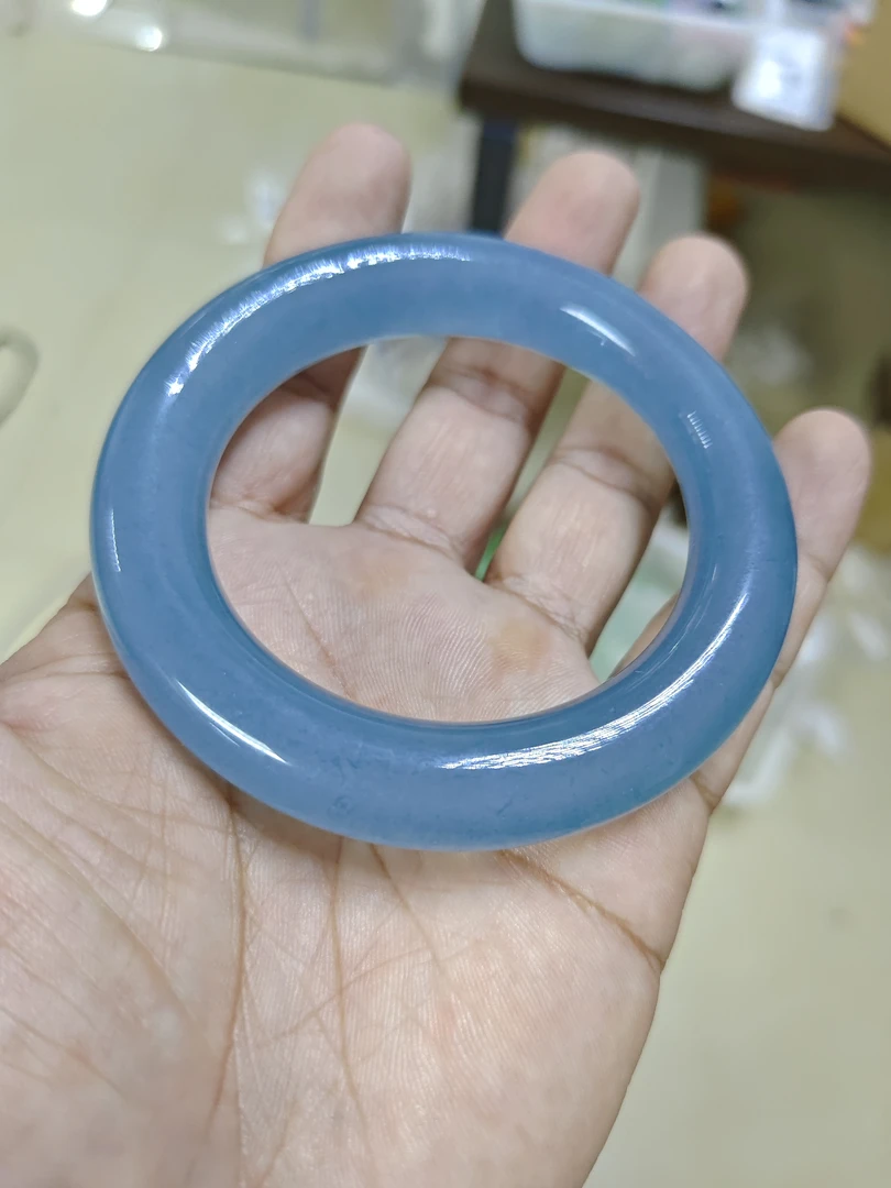 1365号精品蓝色胖圆条手镯