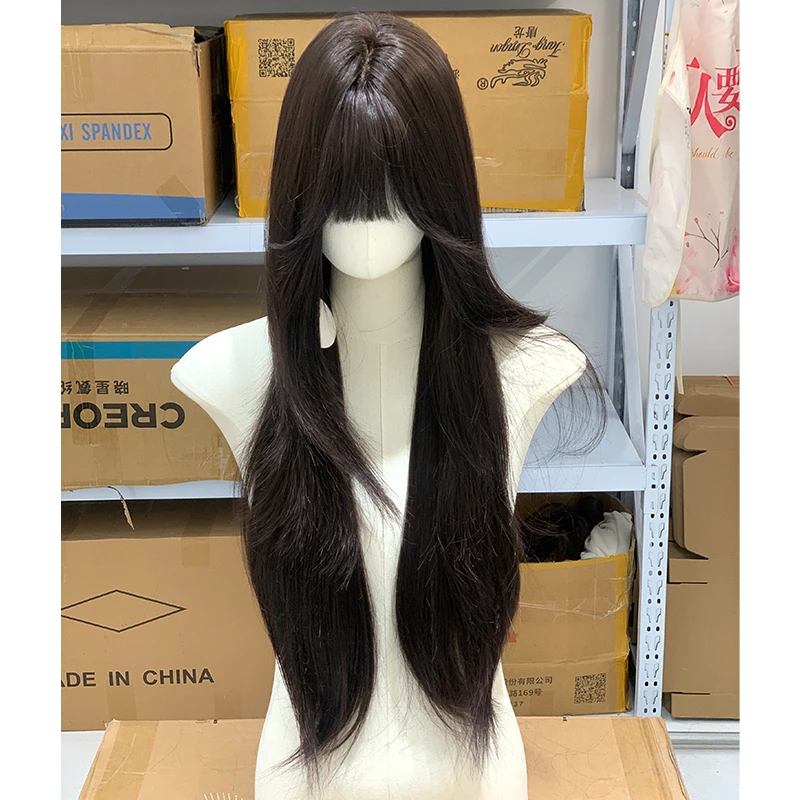 【清仓福利】假发女自然日常黑茶色长直发修颜减龄时尚百搭全头套