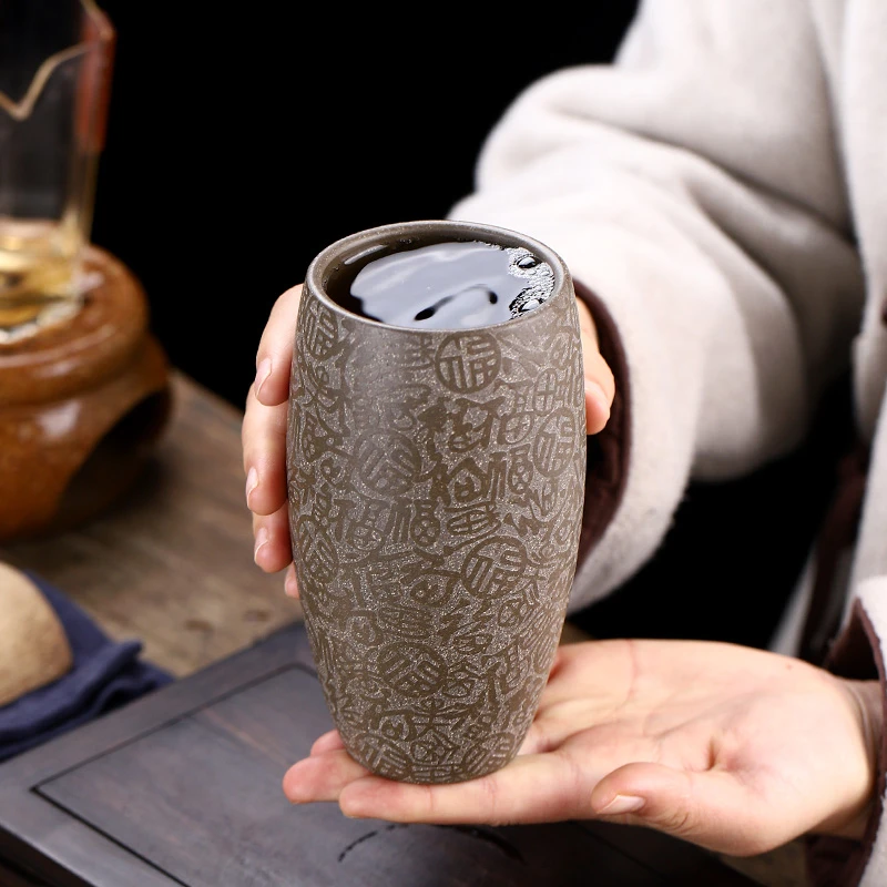 手工杯 | 宜兴紫砂  星月菩提百福紫砂主人杯