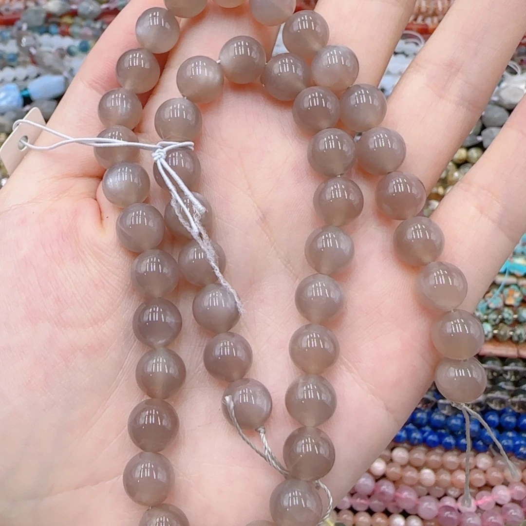 未镶嵌玛瑙/玉髓珠宝半成品奶茶月光一条卡8+