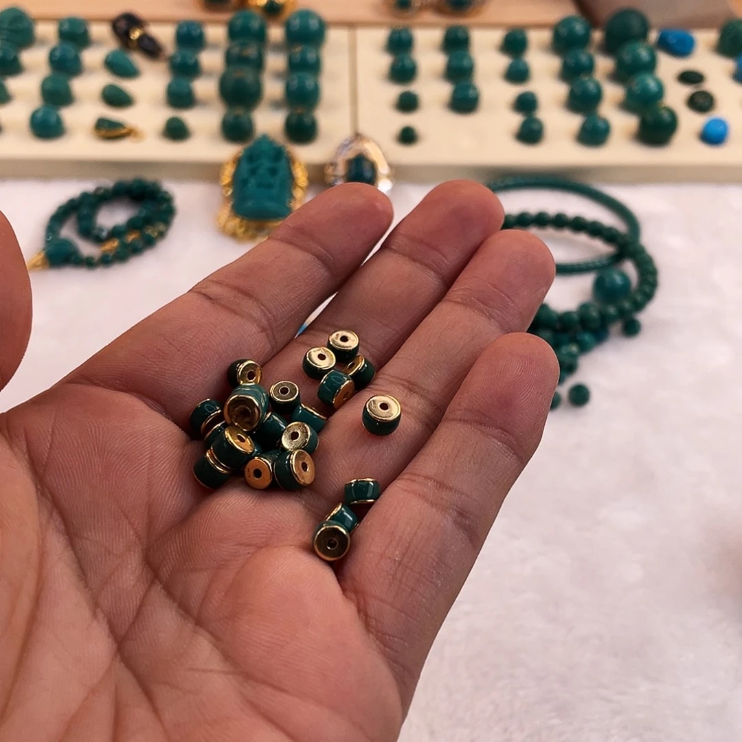 灬***灬绿松石未镶嵌耳饰