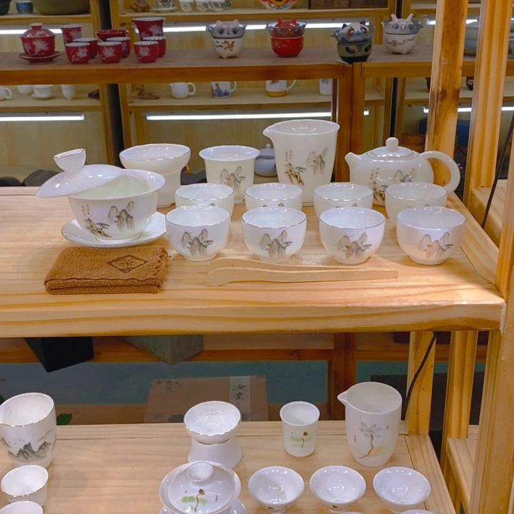 【不止】羊脂玉瓷茶具套装