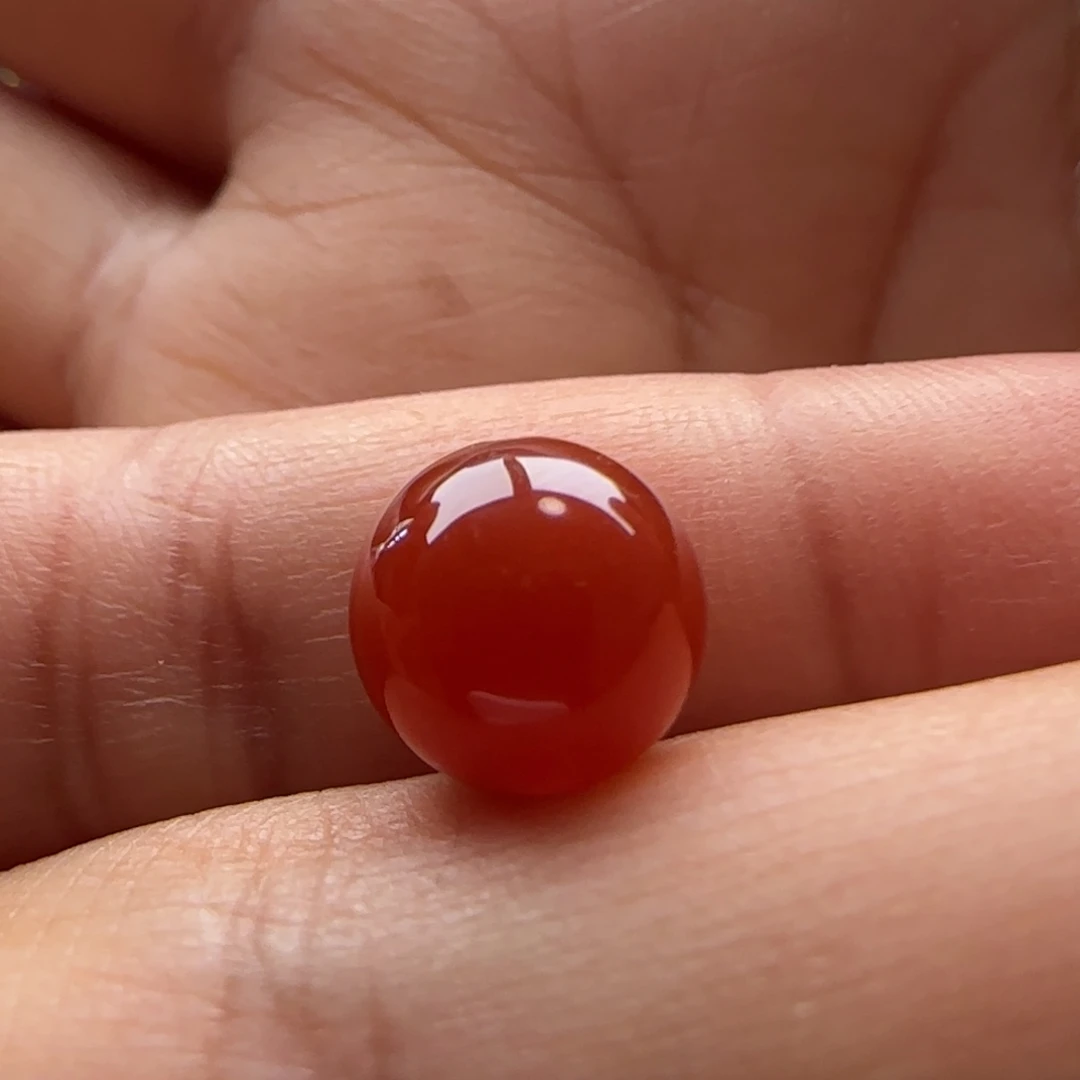 未镶嵌圆珠9.4南红玛瑙孔皮裂