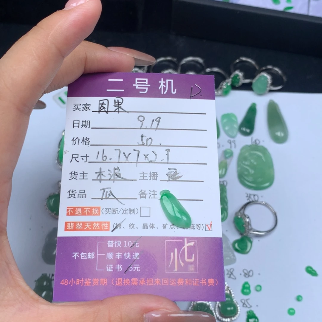 颈饰未镶嵌翡翠因*?