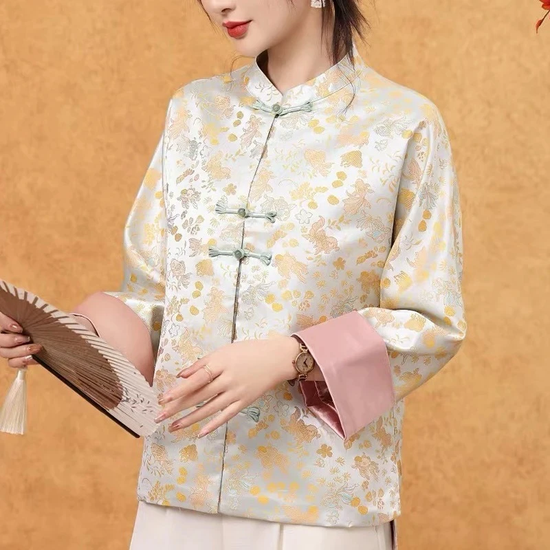 【1736】【金鳞满锦】2025春新款新中式国风上衣开衫长袖