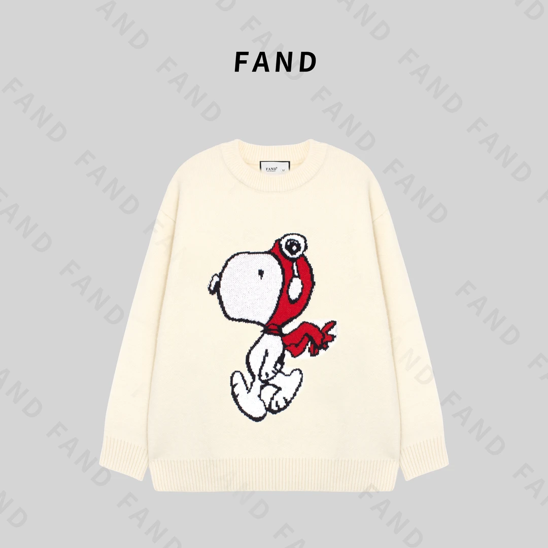 FAND品牌【Shinubi】秋冬时尚加厚条纹宽松圆领套头毛衣针织衫