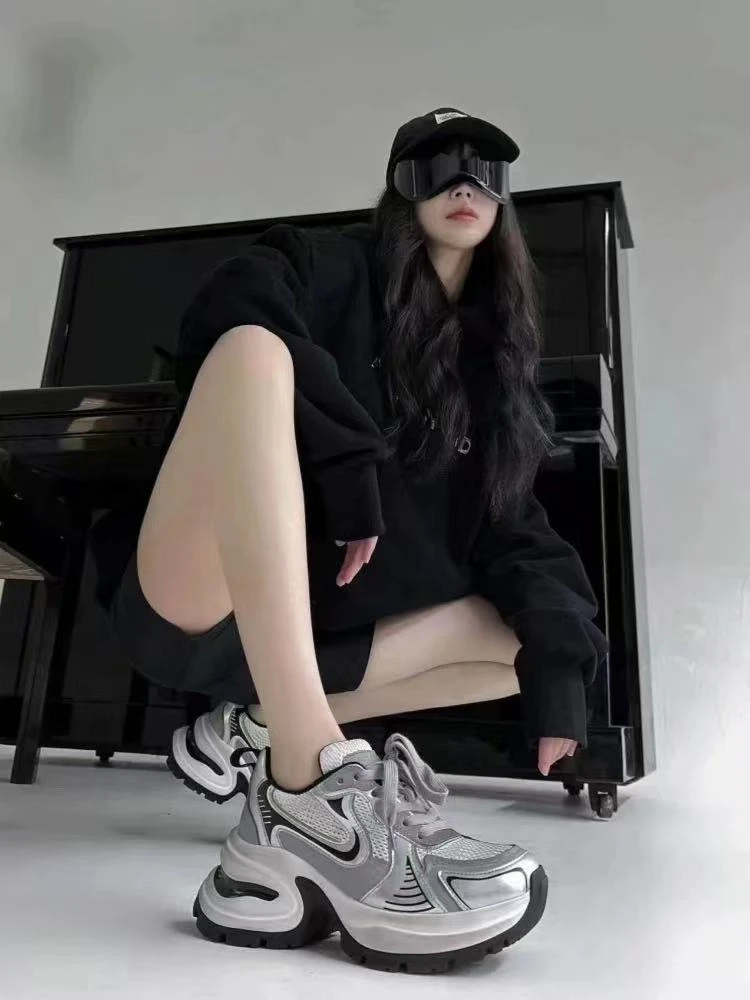 260-2140 灰色时尚百搭厚底老爹鞋