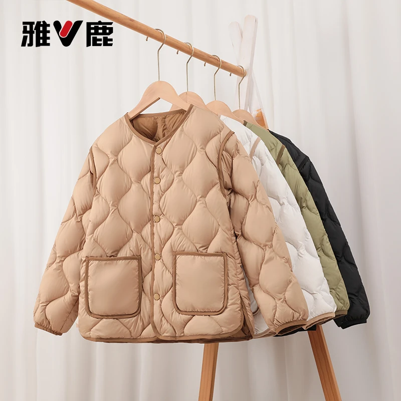 雅鹿儿童羽绒内胆轻薄羽绒服男童女童中大童洋气高端加厚亲子外套