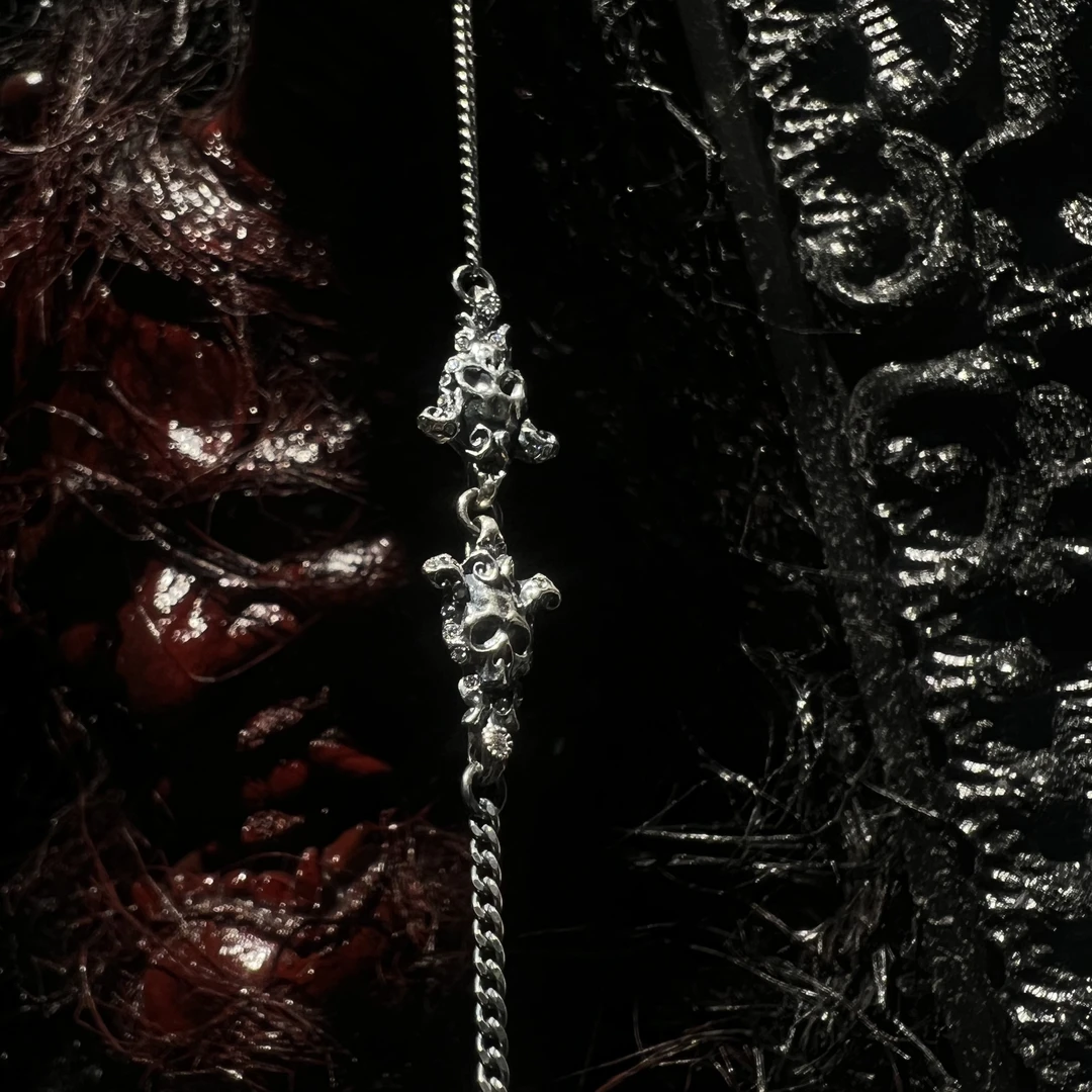 925银手链 灵史会馆-925银-骷髅手链