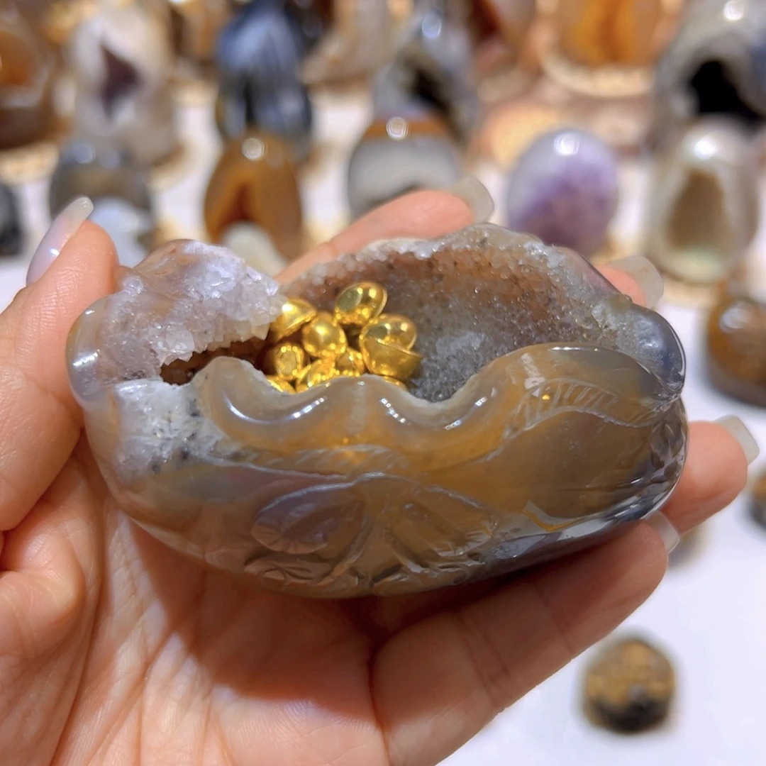 未镶嵌大型摆件（非配饰）紫晶钱袋子