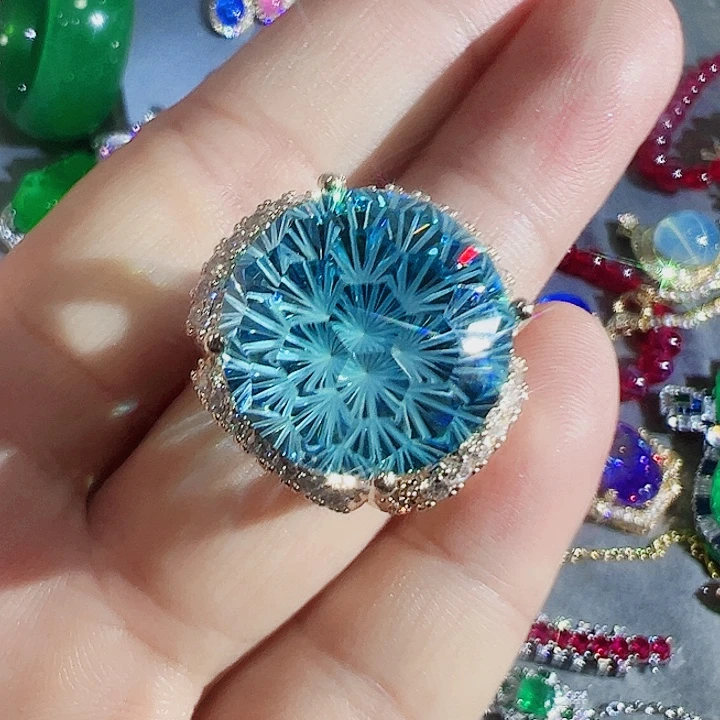 非金属红色蓝色满钻镶嵌