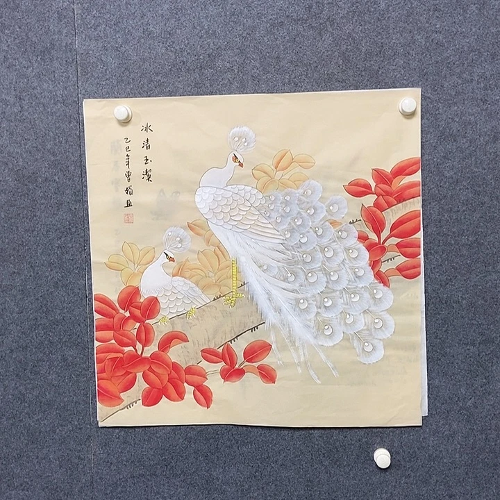 国画四尺斗方工笔一幅