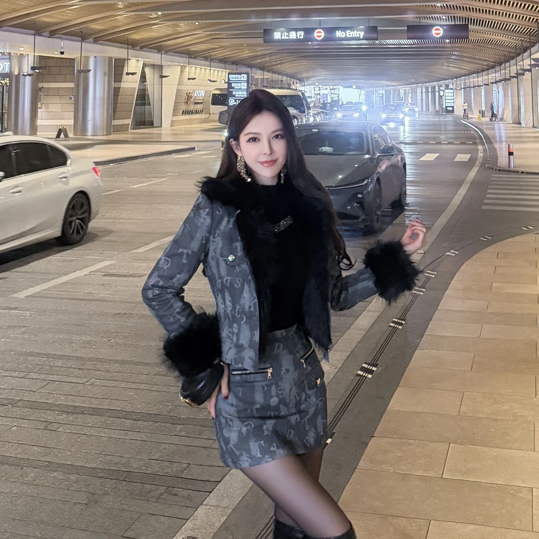 【心动玩家】港风设计师气质显瘦时尚冬季百搭网红夹棉皮衣WT-2974