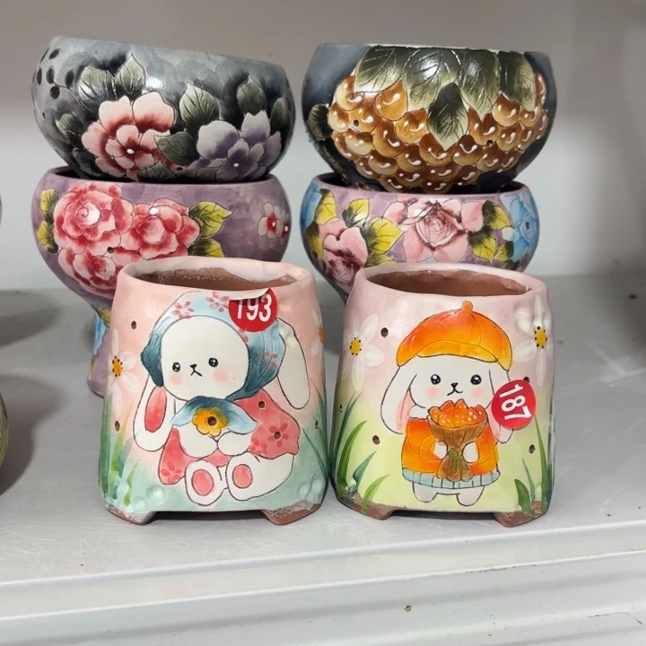 景德镇手绘花盆陶瓷7/9