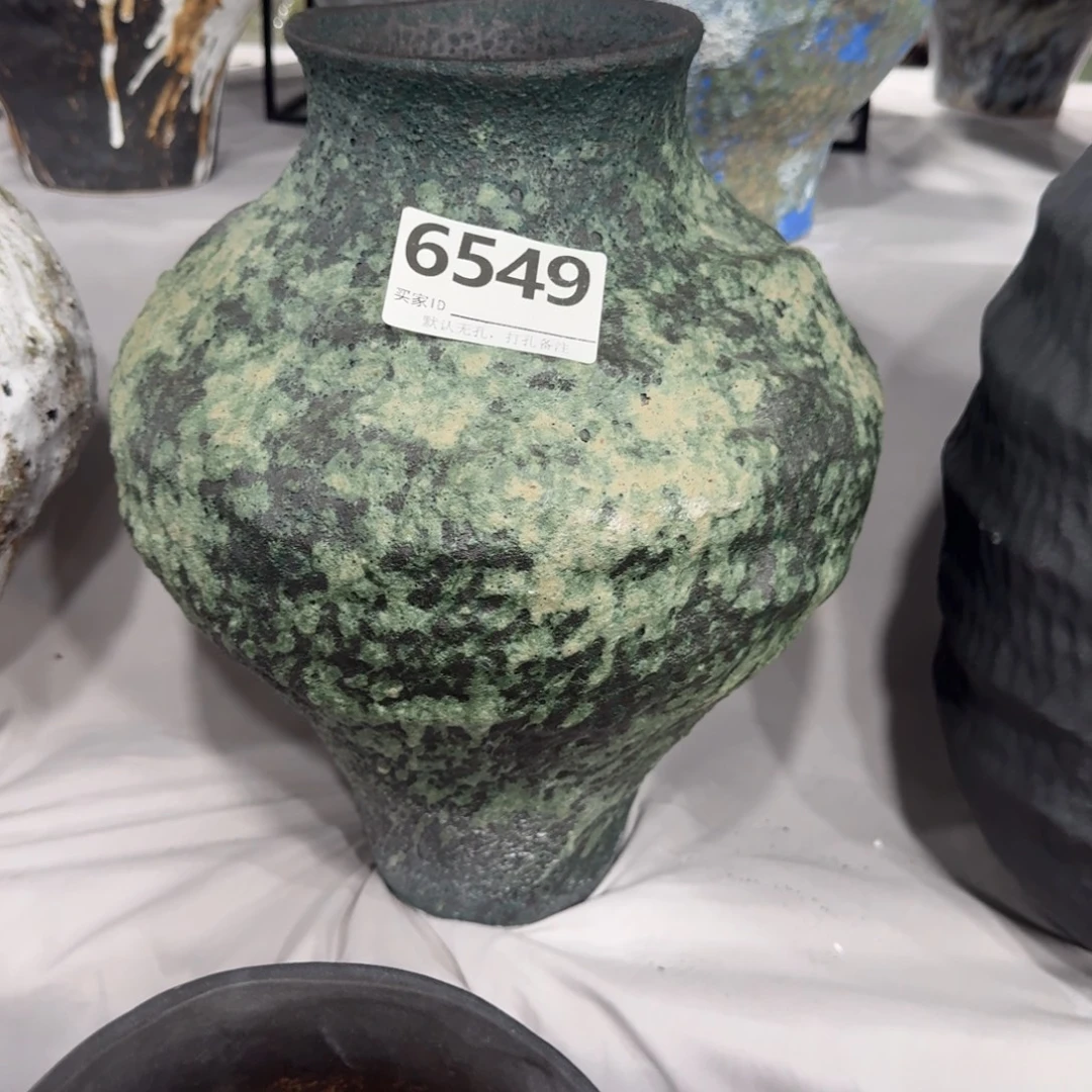 半***心摆件景德镇高温花瓶编码6549高34口10默认无孔