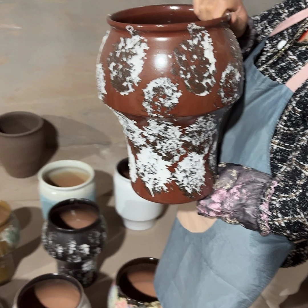 紫砂花盆口20高33