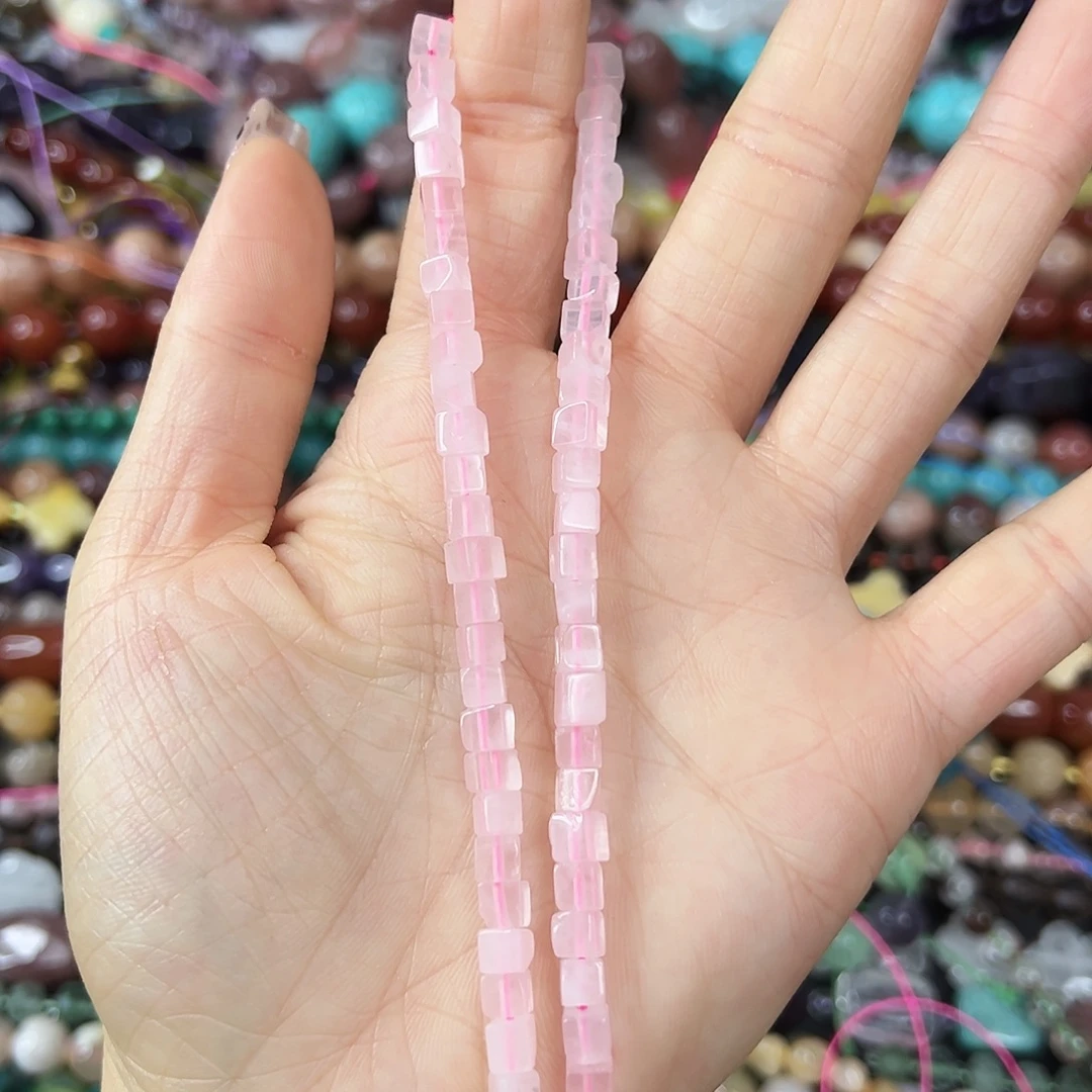 玛瑙/玉髓合金珠宝半成品卡4粉水方糖一条