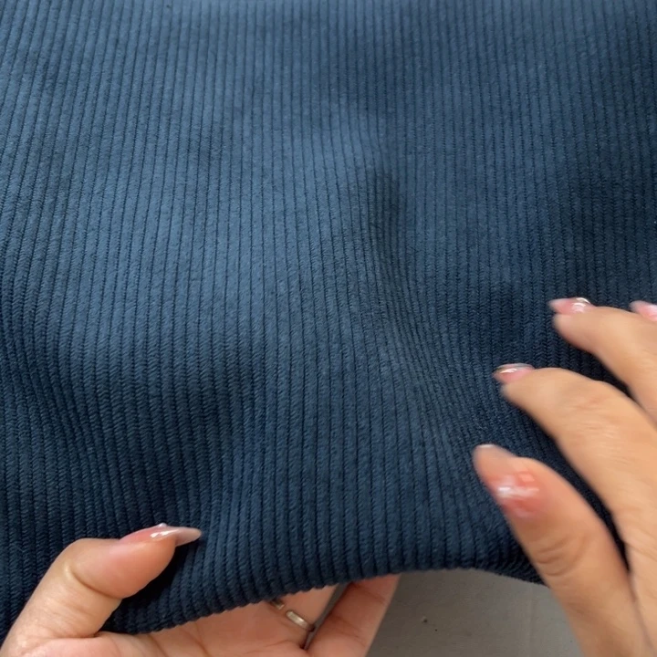 混纺深蓝色灯芯绒1米