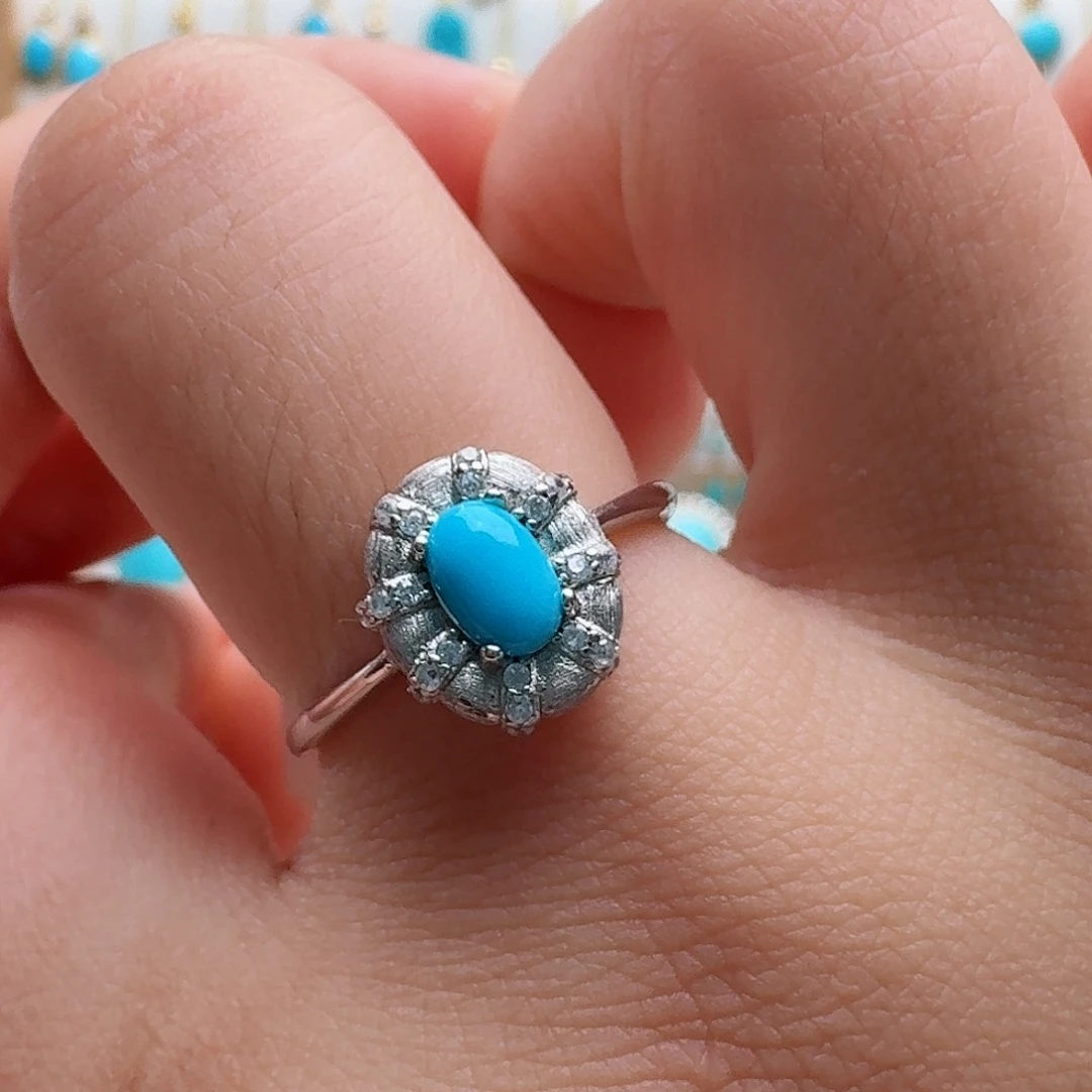 绿松石银S925镶嵌珠宝奇石