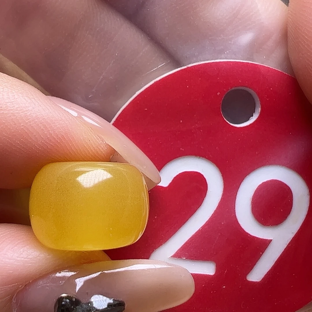 蜜蜡未镶嵌珠宝奇石12.5mm鸡油黄墩子